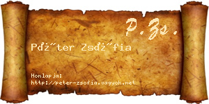 Péter Zsófia névjegykártya