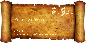 Péter Zsófia névjegykártya