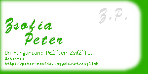 zsofia peter business card